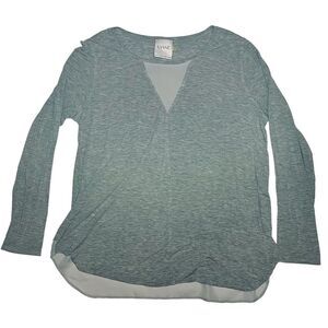 Lysse Women's Heather Gray Long Sleeve Tee Tunic Flowy size large